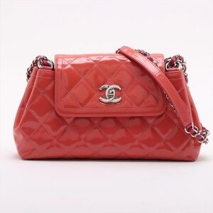 Chanel Medium Coco Shine Accordion Flap Bag pink and silver